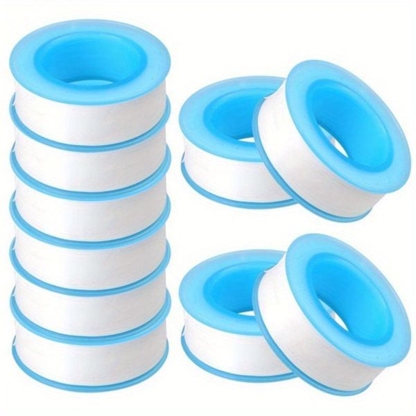 10-Piece Plumbing Tape Thread Sealing Tape for Shower Heads 3m