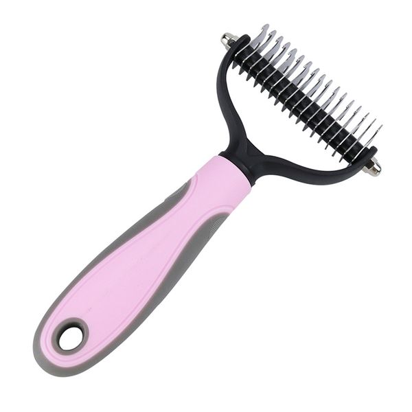 Double Sided Pet Hair Remover Undercoat Rake Comb for Dogs and Cats