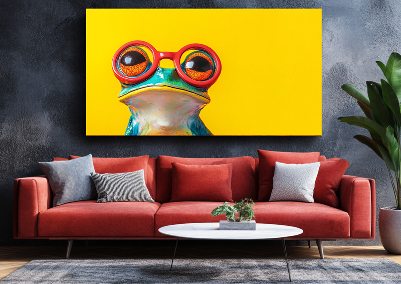 Canvas Wall Art - Colourful Pop Art Frog - BX0306