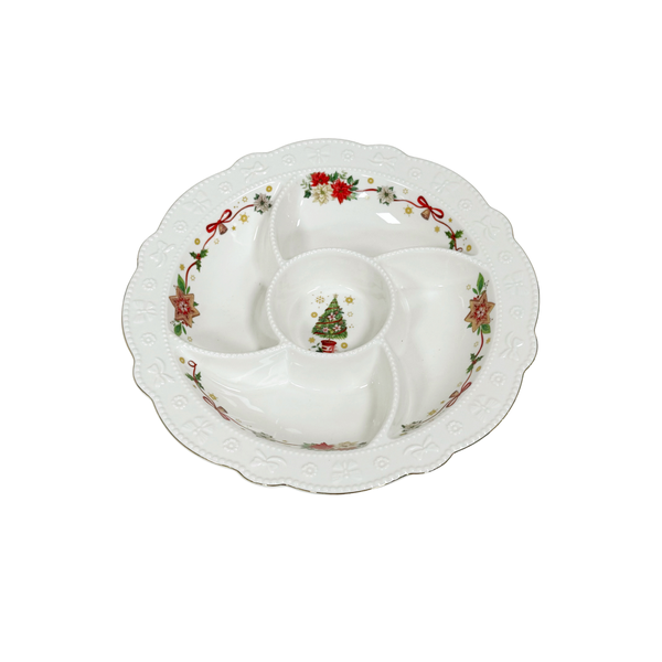 SDG-29 Festive Christmas Divided Snack Bowl (28CM × 4CM)
