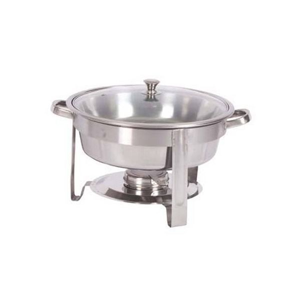 Global Chafing Dish Round With Glass Lid Polished