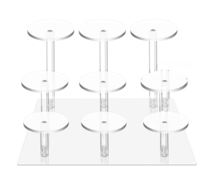 Acrylic Cupcake Stand - Holds 9 Cupcakes