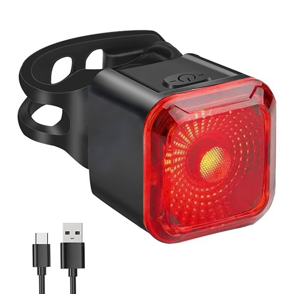 Bike Tail Light with LED Display Screen - USB-C Rechargeable 6 Light Modes
