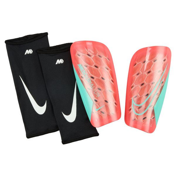 Nike Mercurial Lite Soccer Shin Guards - Ember Glow/Aurora Green