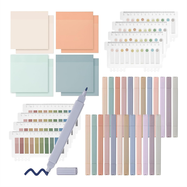24 Bible Highlighters 1200 Clear Sticky Notes Morandi Colored Labels