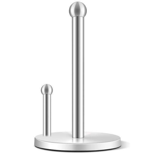 Extra-Large Heavy Duty Shiny Stainless Steel Paper Towel Holder - 34cm