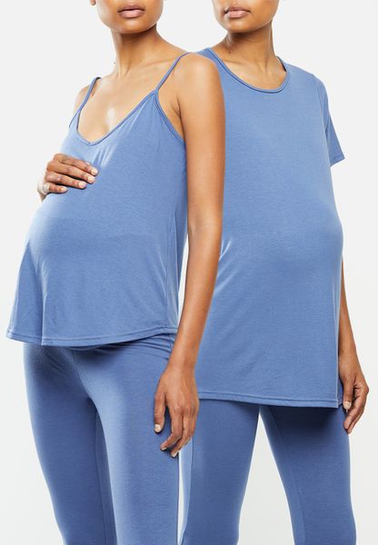 Women's Superbalist Maternity 2 Pack Cami &amp; Tee Combo - Mid Blue