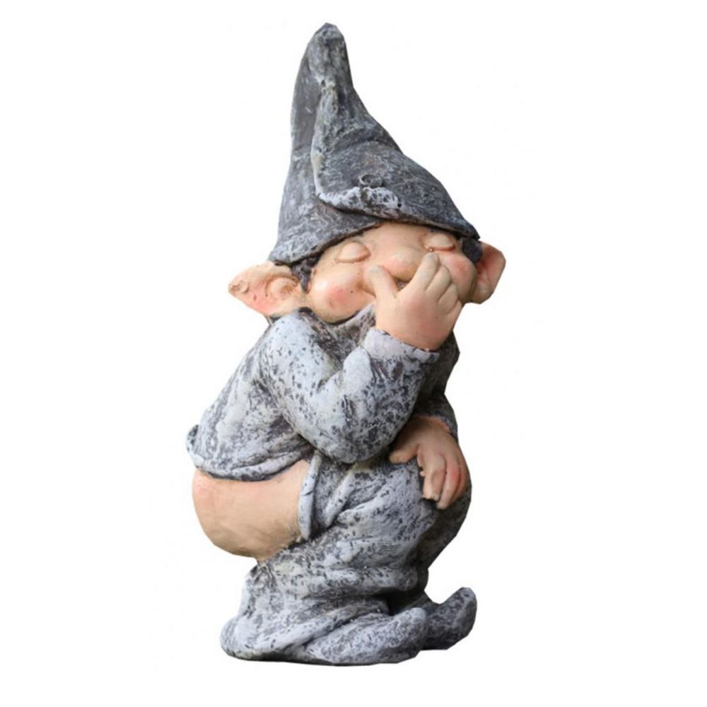 Garden Home Decor Naughty Secretive Gnome Statue