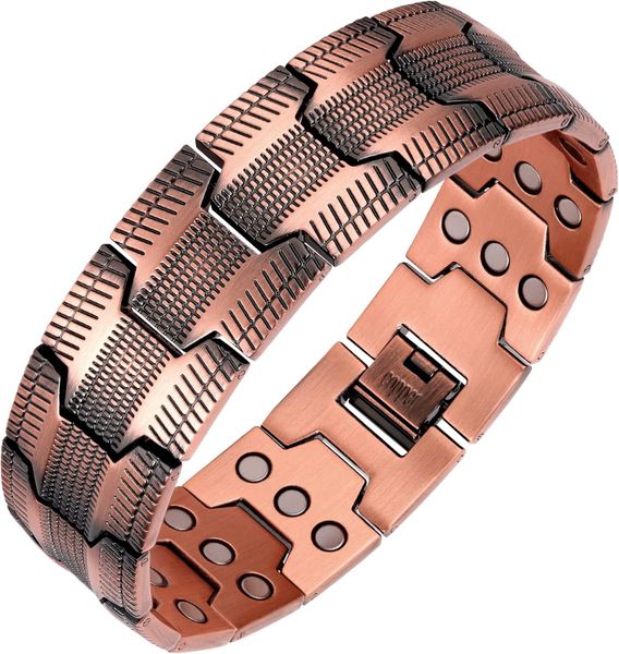 Men's Copper Bracelet,3X Strength 99.99% Pure Copper Magnetic Bracelet