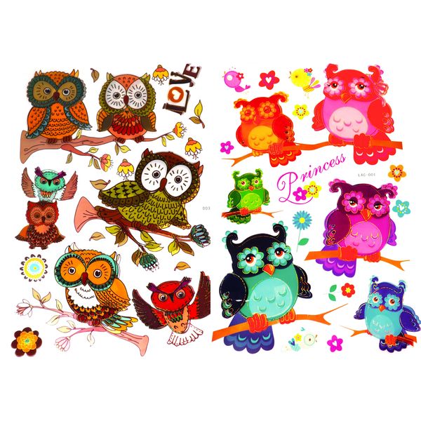Kids 5D Wall Art Stickers Sheet Owl - 2-Pack Bundle - Option 1