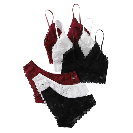 OMG Ultra Sexy Silky Sheer Bra & Panties Set - Maroon Red Desire