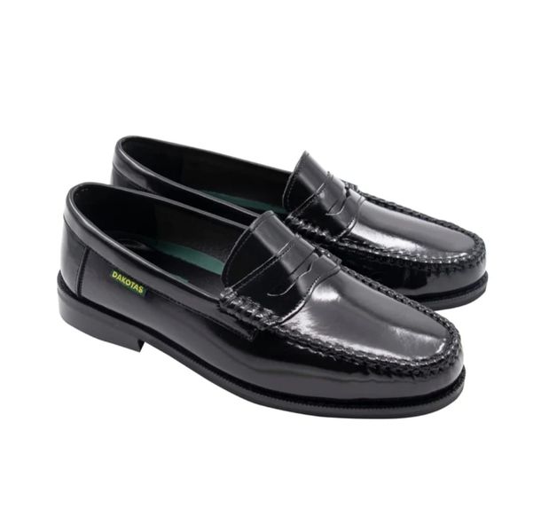 Dakotas Men Black Genuine LeatherSlip-On Loafer