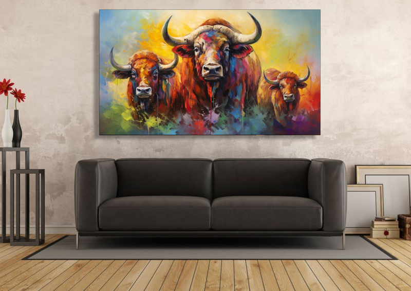 Canvas Wall Art - Buffalo Family Portrait - IM1102