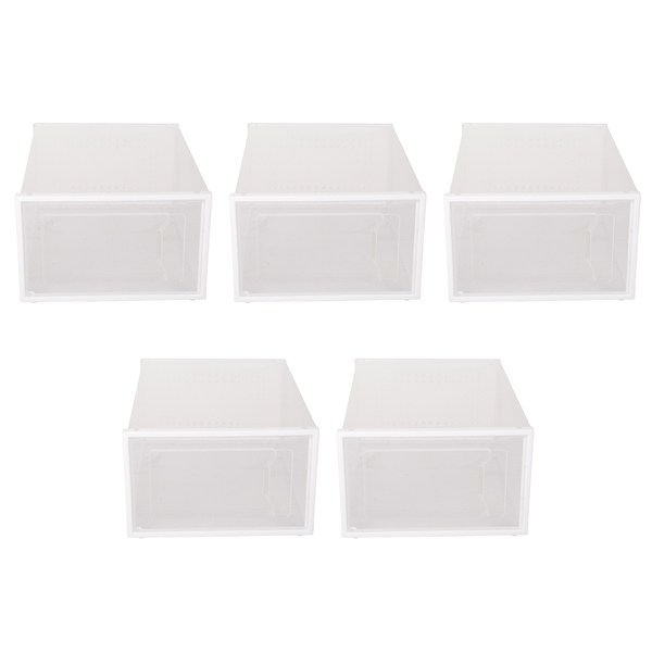 Transparent Shoe Box Storage Box Drawer-Type Plastic Shoe Rack White