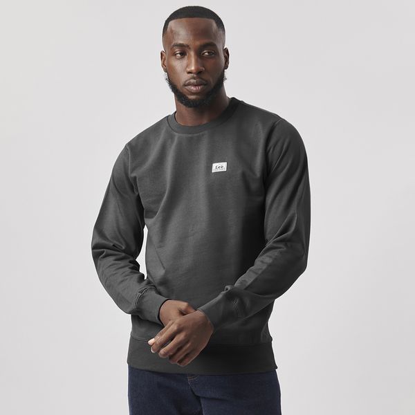 Lee Men's Label Logo Crew Fleece - Asphalt Grey