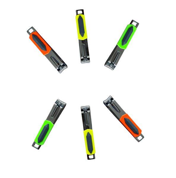 Colorful Durable Nail Clippers Pack of 6 - Textured Vibrant Grip