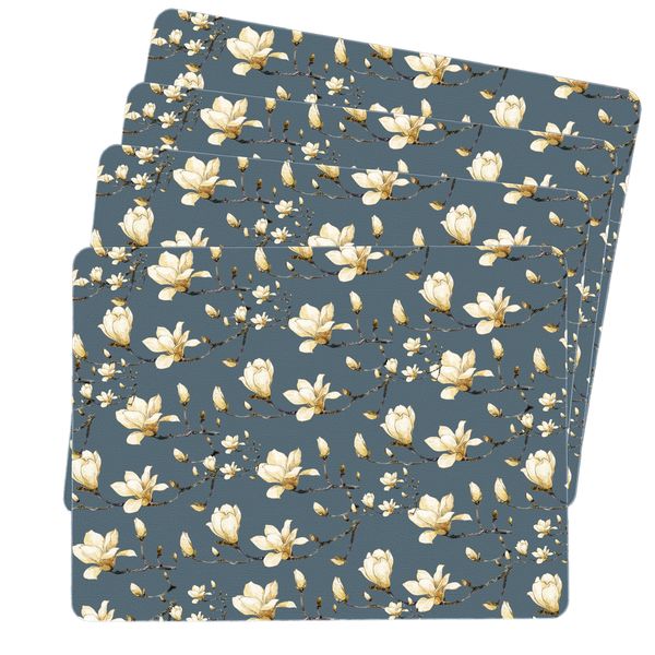 Beige on Grey Floral Placemats