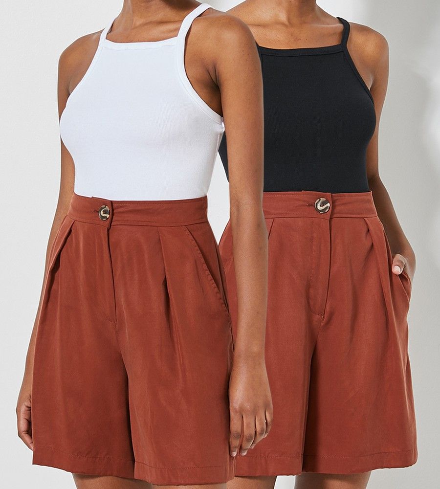 Women's Superbalist 2 Pack Hi Square Neck Vest Black & White Buy Online in South Africa