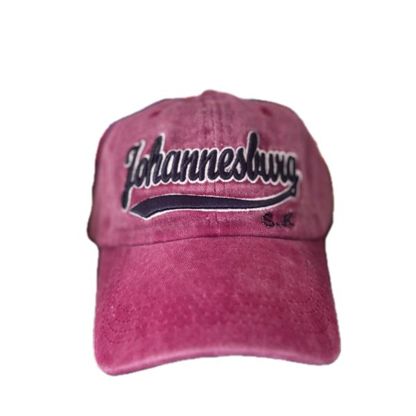 Johannesburg embroidered baseball cap (dark red)