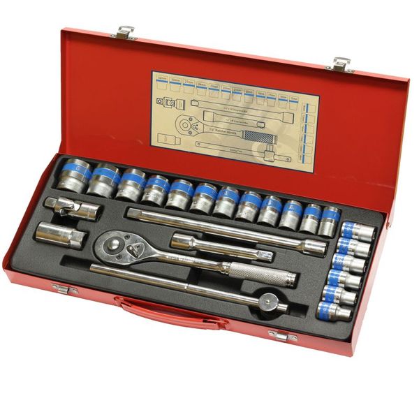 24 Piece Socket Set (CR-V) 1/2" IN Drive