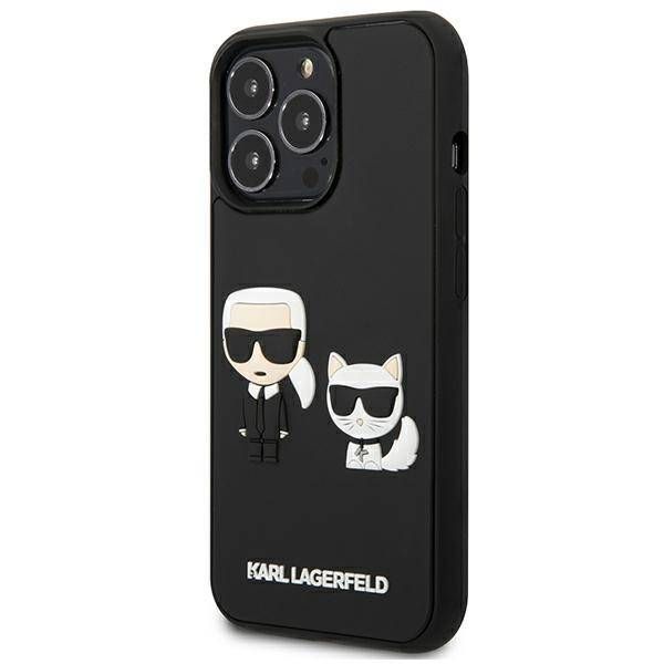 Karl Lagerfeld Black Hardcase Karl &amp;Choupette Ikonik 3D For iPhone 13 Pro