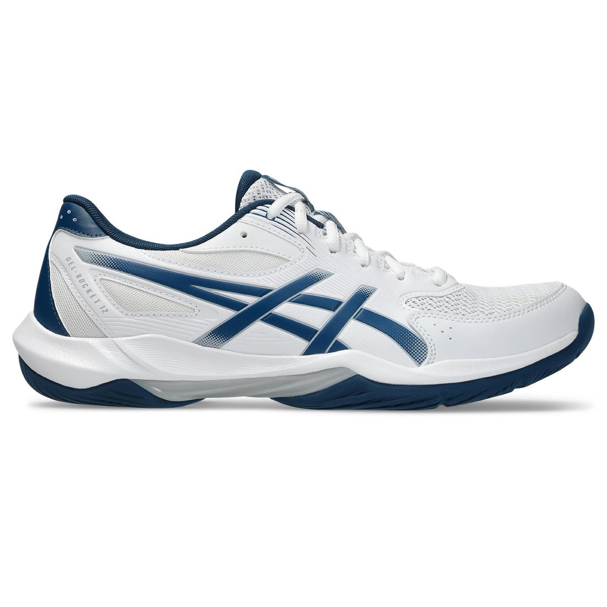 Asics Men's Gel-Rocket 12 Indoor Squash Shoes - White/Mako Blue