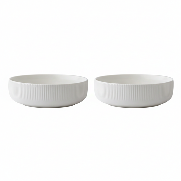 2 Pack Porcelain Dish Bowl Set 7-Inch - White
