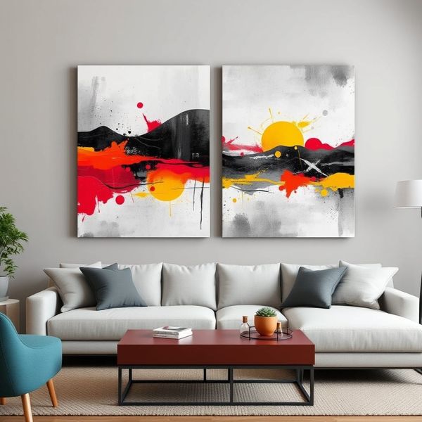 Canvas Wall Art: 2 - Piece Set - Kaleidoscopic Cosmos