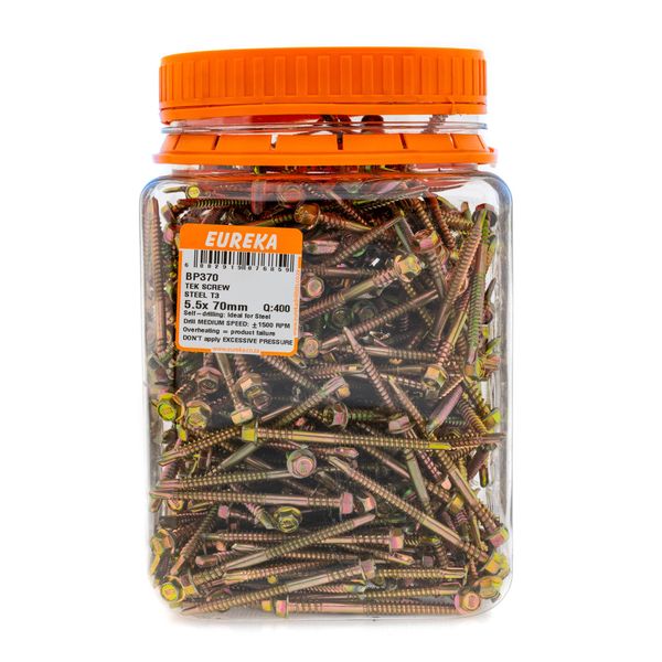 EUREKA Tek Screw Hex Head Coarse Thread 5.5 x 70mm Q:400 BP370