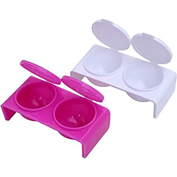 Double Plastic Dappen Cup Set-White and Pink