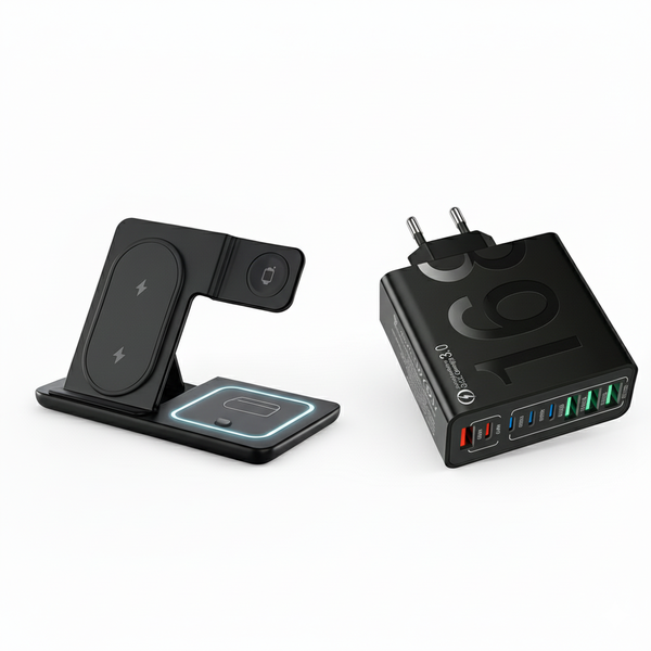 3-in-1 Wireless Charger + 100W Fast Adapter Combo for Apple Devices