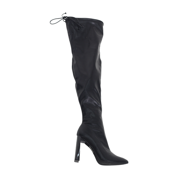 LaMara Paris Tomian Thigh High Pointy High 10.5cm Heel Boot White