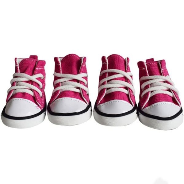 Pet Dog Shoes Breathable Convas Sneaker Soft Sole Dog Causal Shoes - 4 Piece
