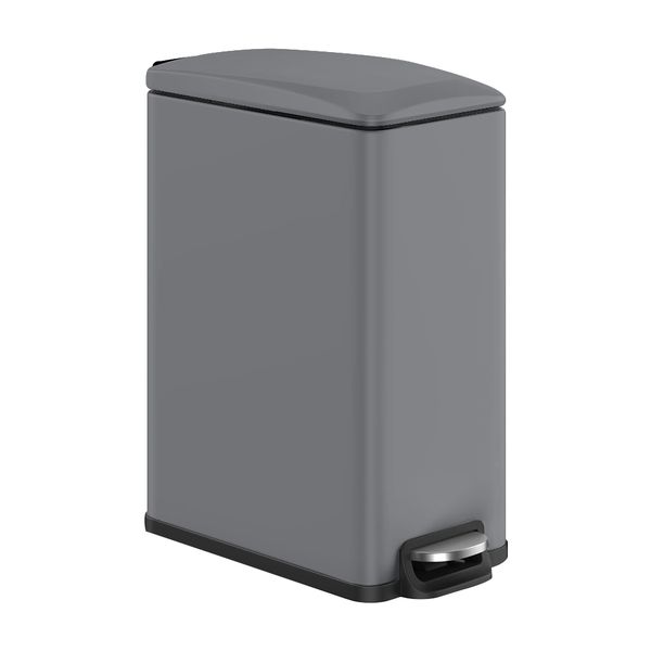 Slim Design Pedal Bin for Narrow Spaces with Soft-Close Lid -10L