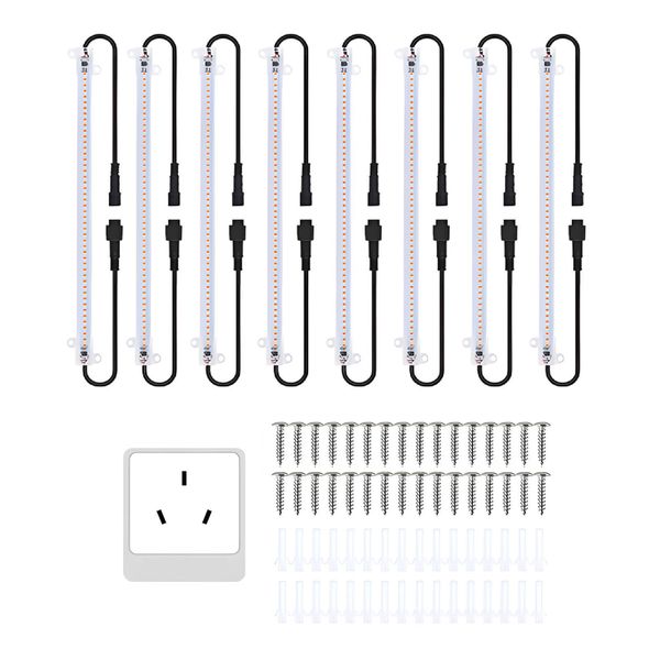 12-Inch LED Grow Light Strips Full Spectrum Plug And Play 8 Pack