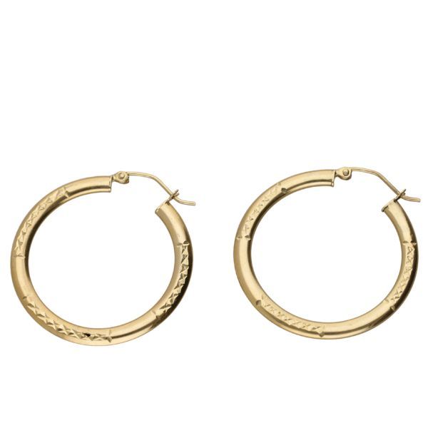 9k Gold Hoop Earrings