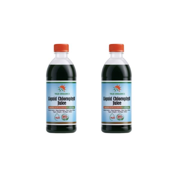 3 Pack True Organics Liquid Chlorophyll Juice 500ml - Natural Detox Juice