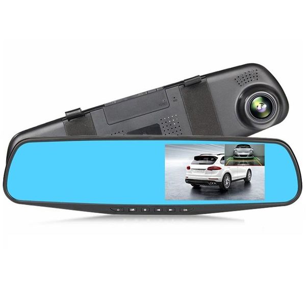 Full HD 1080P Dual Lens Mirror DashCam Rear View Car Camera