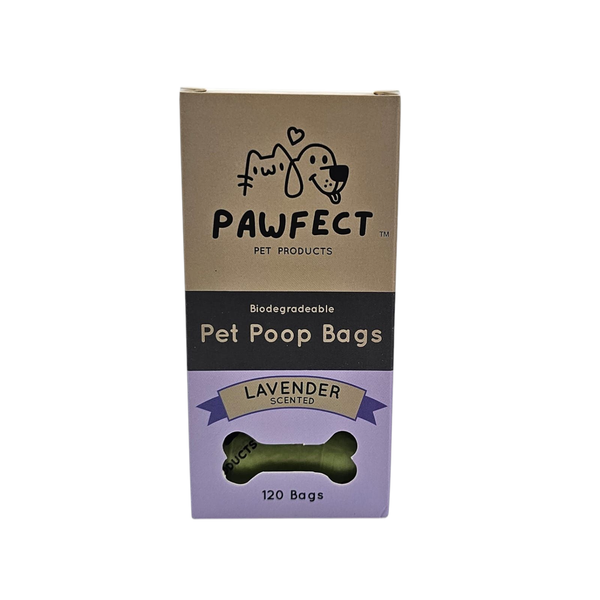 Pawfect - Biodegradeable Poop Bags Roll - Lavender Scented - 8 Pack