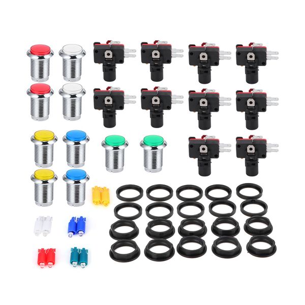 32mm Silver-Plated LED Arcade Button