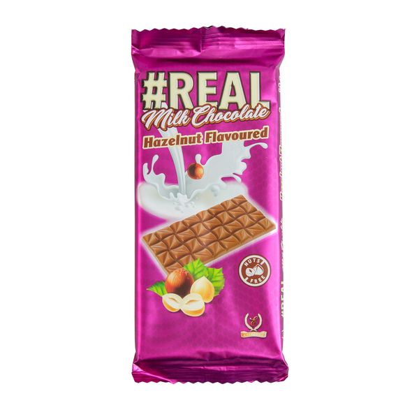 #REAL Milk Chocolate - HAZELNUT FLAVOURED - 12 x 80g