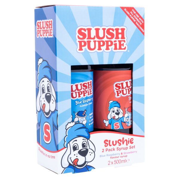 Slush Puppie Syrup - 2pk 500ml Syrup Set - Blue Raspberry/Strawberry