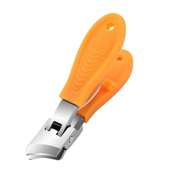 Large Opening Pointed Mouth Oblique Nail Clippers - Orange