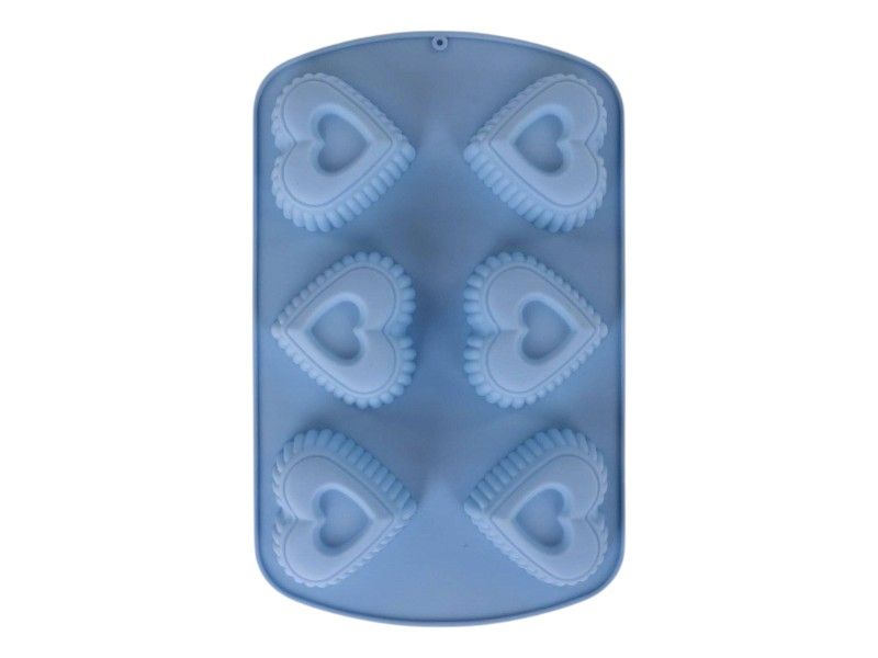 La Cucina Silicone Heart-Shaped Muffin Mold - 6 Cup