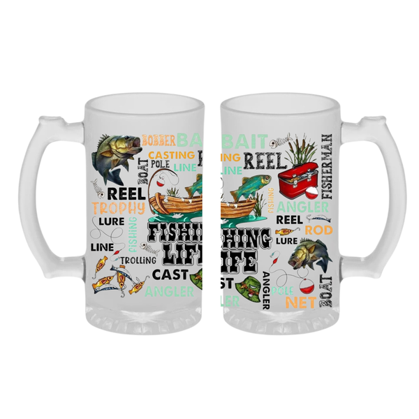 Reel Custom Printed Frosted Beer glass