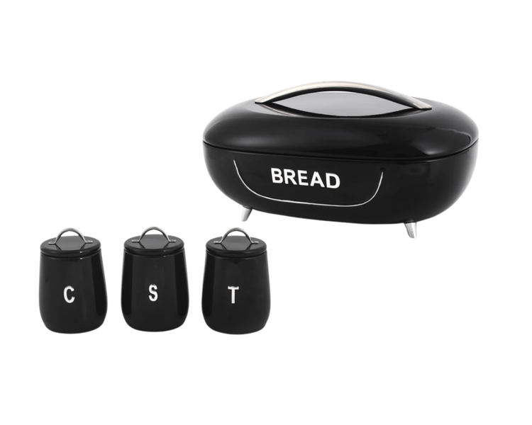 High End Royal Bread Box With 3 Pieces Canisters
