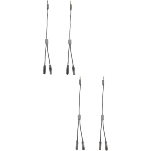 4pcs Audio Splitter Adapter Cable Dual Headset Connector for Headphones