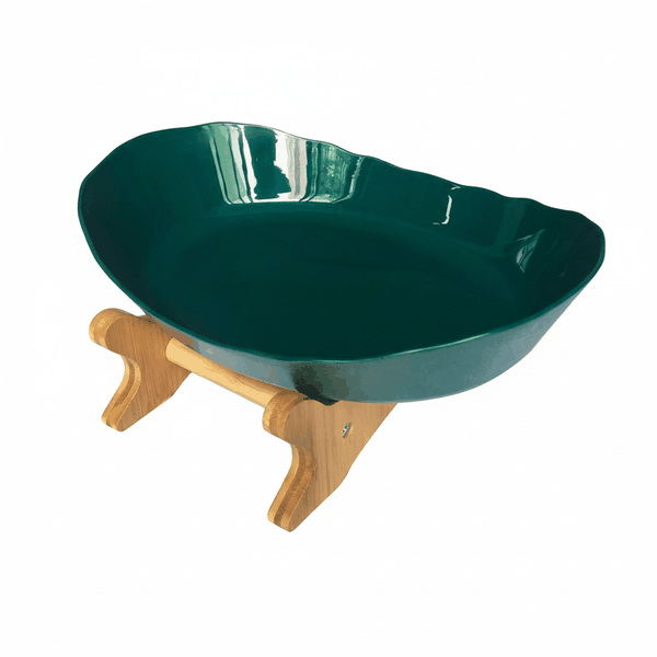 Single-Layer Plastic Snack Tray With Bamboo Frame