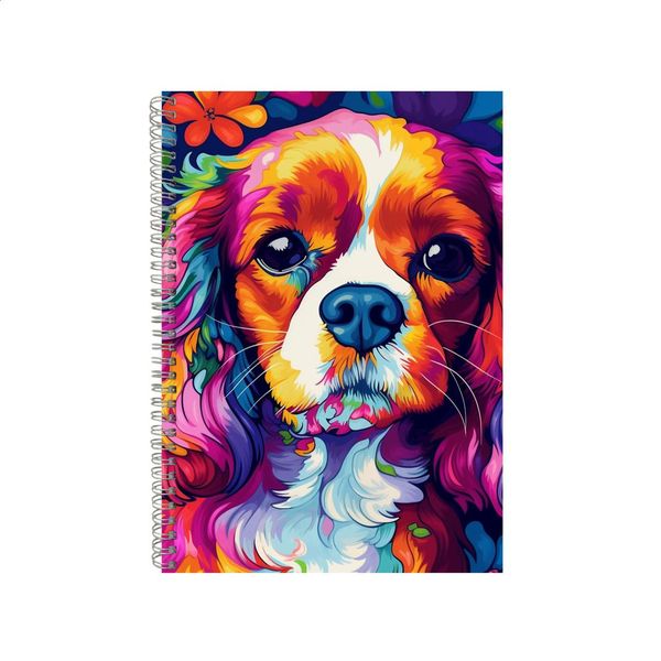 Cavalier King Charles Dog Neon Notebook Gift Idea A4 Notepad Pad 70