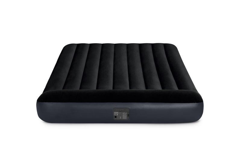 Intex Queen Pillow Rest Classic Airbed With Fiber-Tech &amp; Built In Pump